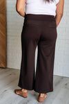 Hazel Blues® |  Magic Wide Leg Crop Pants in Chocolate