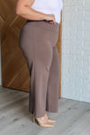 Hazel Blues® |  Magic Wide Leg Crop Pants in Dark Mocha