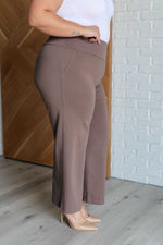 Hazel Blues® |  Magic Wide Leg Crop Pants in Dark Mocha