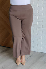 Hazel Blues® |  Magic Wide Leg Crop Pants in Dark Mocha