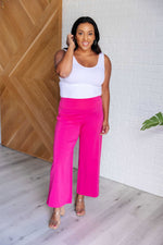 Hazel Blues® |  Magic Wide Leg Crop Pants in Hot Pink