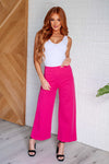 Hazel Blues® |  Magic Wide Leg Crop Pants in Hot Pink