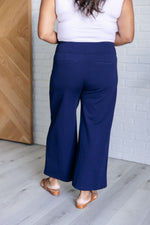 Hazel Blues® |  Magic Wide Leg Crop Pants in Navy