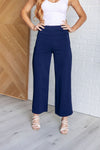 Hazel Blues® |  Magic Wide Leg Crop Pants in Navy
