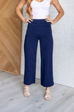 Hazel Blues® |  Magic Wide Leg Crop Pants in Navy