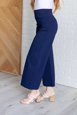 Hazel Blues® |  Magic Wide Leg Crop Pants in Navy