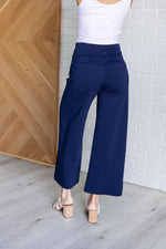 Hazel Blues® |  Magic Wide Leg Crop Pants in Navy