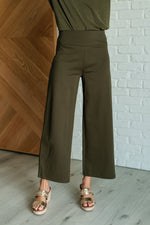 Hazel Blues® |  Magic Wide Leg Crop Pants in Olive