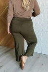 Hazel Blues® |  Magic Wide Leg Crop Pants in Olive
