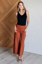 Hazel Blues® |  Magic Wide Leg Crop Pants in Rust