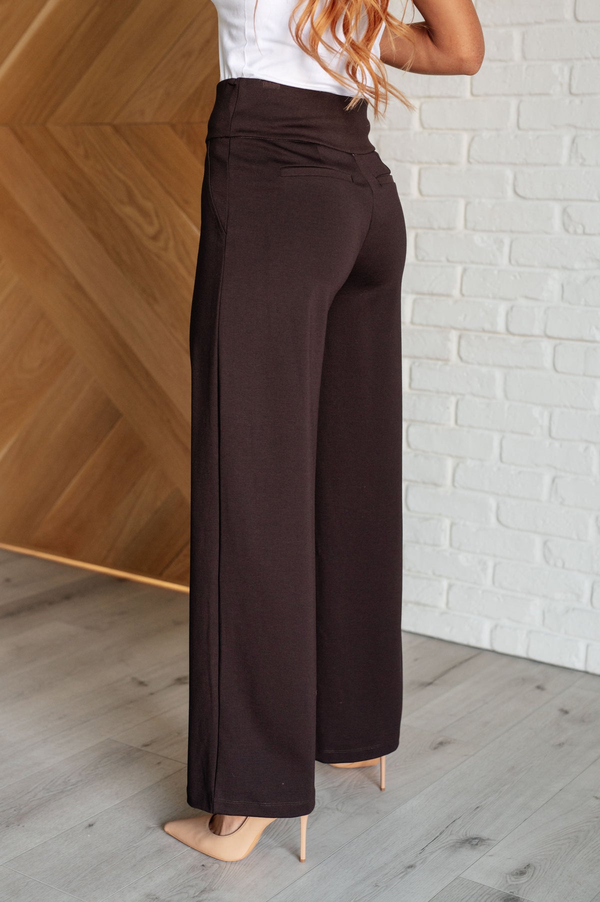 Hazel Blues® |  Magic Wide Leg Pants in Chocolate