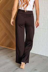 Hazel Blues® |  Magic Wide Leg Pants in Chocolate