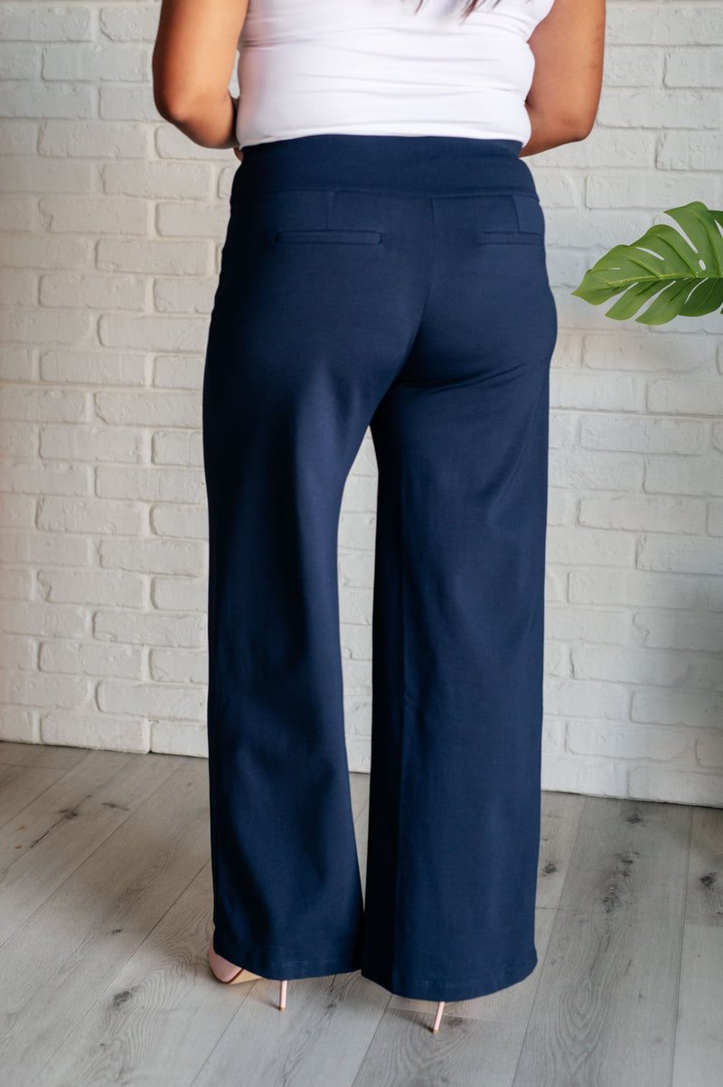 Hazel Blues® |  Magic Wide Leg Pants in Navy