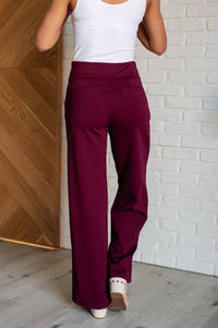 Hazel Blues® |  Magic Wide Leg Pants in Wine