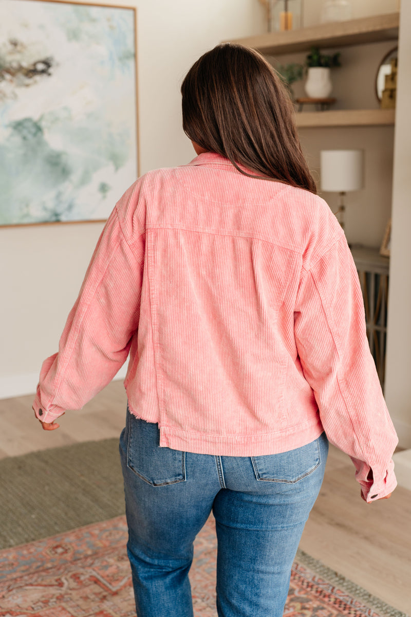 Hazel Blues® |  Main Stage Corduroy Jacket in Neon Pink