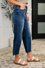 Hazel Blues® |  Maisie High Waist Back Pocket Embroidery Crop Wide