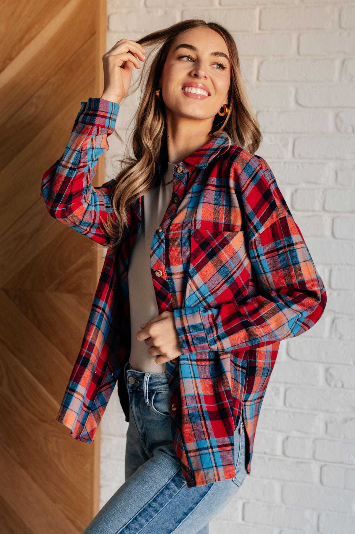 Hazel Blues® |  Make it Make Sense Plaid Button Up