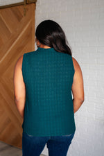 Hazel Blues® |  Matter of Fact Pleat Front Sleeveless Blouse in Sea Green