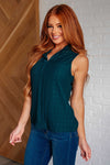 Hazel Blues® |  Matter of Fact Pleat Front Sleeveless Blouse in Sea Green