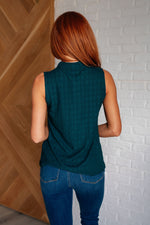 Hazel Blues® |  Matter of Fact Pleat Front Sleeveless Blouse in Sea Green