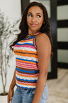 Hazel Blues® |  Max Aura Points Striped Knit Tank