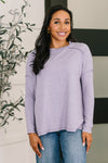 Hazel Blues® |  Mellow Mood Heathered Pullover in Lavender