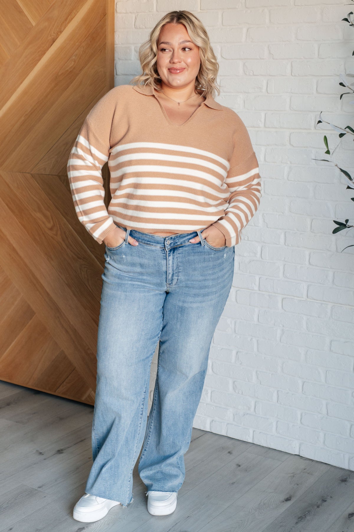 Hazel Blues® |  Memorable Moment Striped Sweater