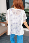 Hazel Blues® |  Mention Me Floral Accent Top in Ivory