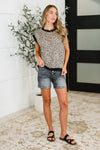 Hazel Blues® |  Meow's the Time Banded Hem Top in Leopard Print