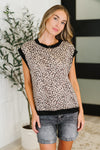 Hazel Blues® |  Meow's the Time Banded Hem Top in Leopard Print