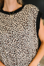 Hazel Blues® |  Meow's the Time Banded Hem Top in Leopard Print