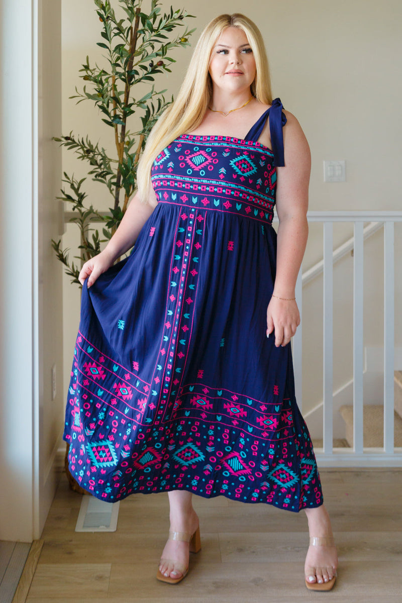 Hazel Blues | Midnight Magic Embroidered Maxi Dress Hazel Blues | Midnight Magic Embroidered Maxi Dress