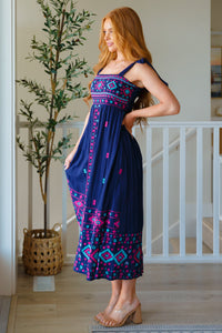 Hazel Blues® |  Midnight Magic Embroidered Maxi Dress