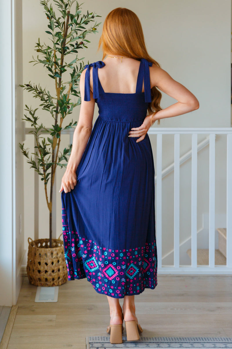 Hazel Blues® |  Midnight Magic Embroidered Maxi Dress