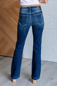 Hazel Blues® |  Mila Mid Rise Distressed Bootcut Jeans