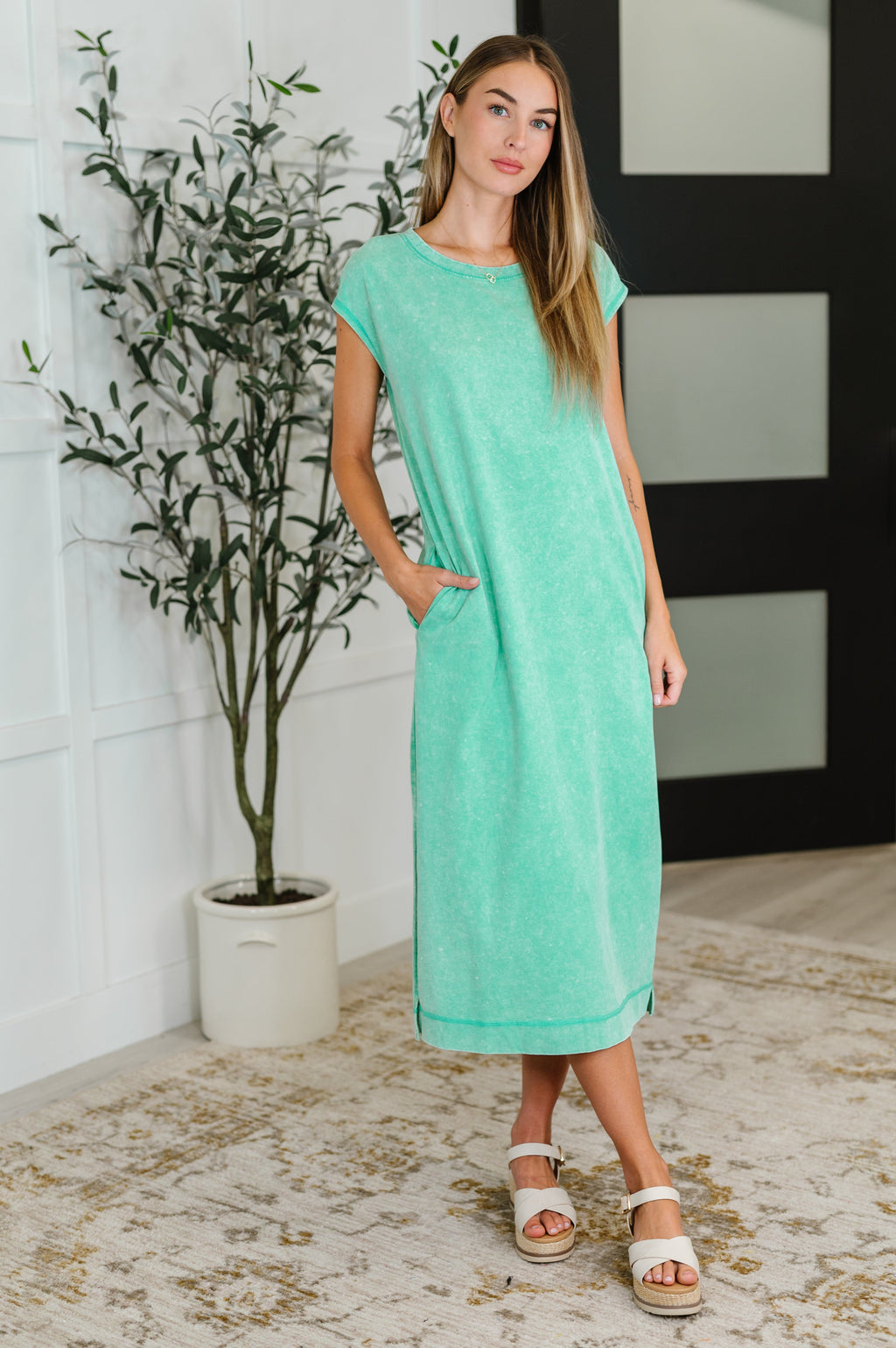 Hazel Blues® |  PREORDER: Mineral Wash Relaxed Maxi Tank Dress in Three Colors
