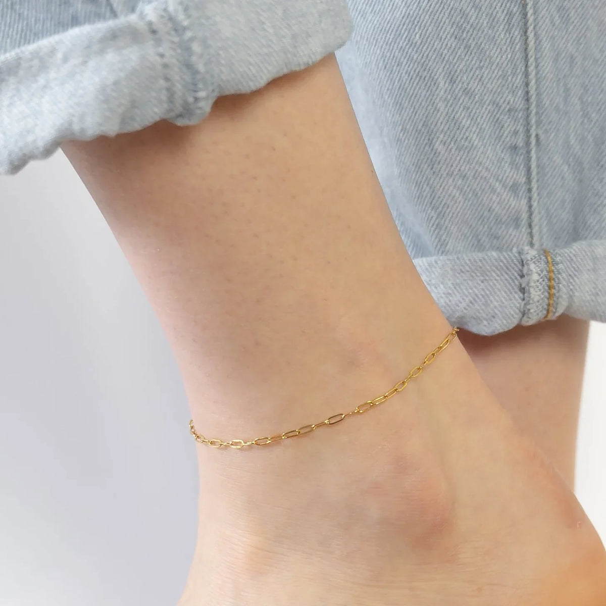 Hazel Blues® |  PREORDER: Mini Paperclip Water Resistant Anklet