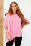 Hazel Blues® |  Minimal Muse Batwing Tee in Blossom Pink
