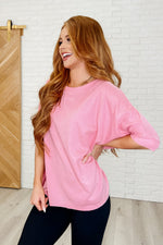 Hazel Blues® |  Minimal Muse Batwing Tee in Blossom Pink