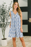 Hazel Blues® |  Miss Mischief V-Neck Romper in Blue