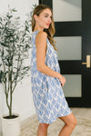 Hazel Blues® |  Miss Mischief V-Neck Romper in Blue