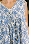 Hazel Blues® |  Miss Mischief V-Neck Romper in Blue
