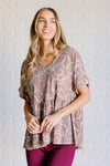 Hazel Blues® |  Mocha Petals V-Neck Top