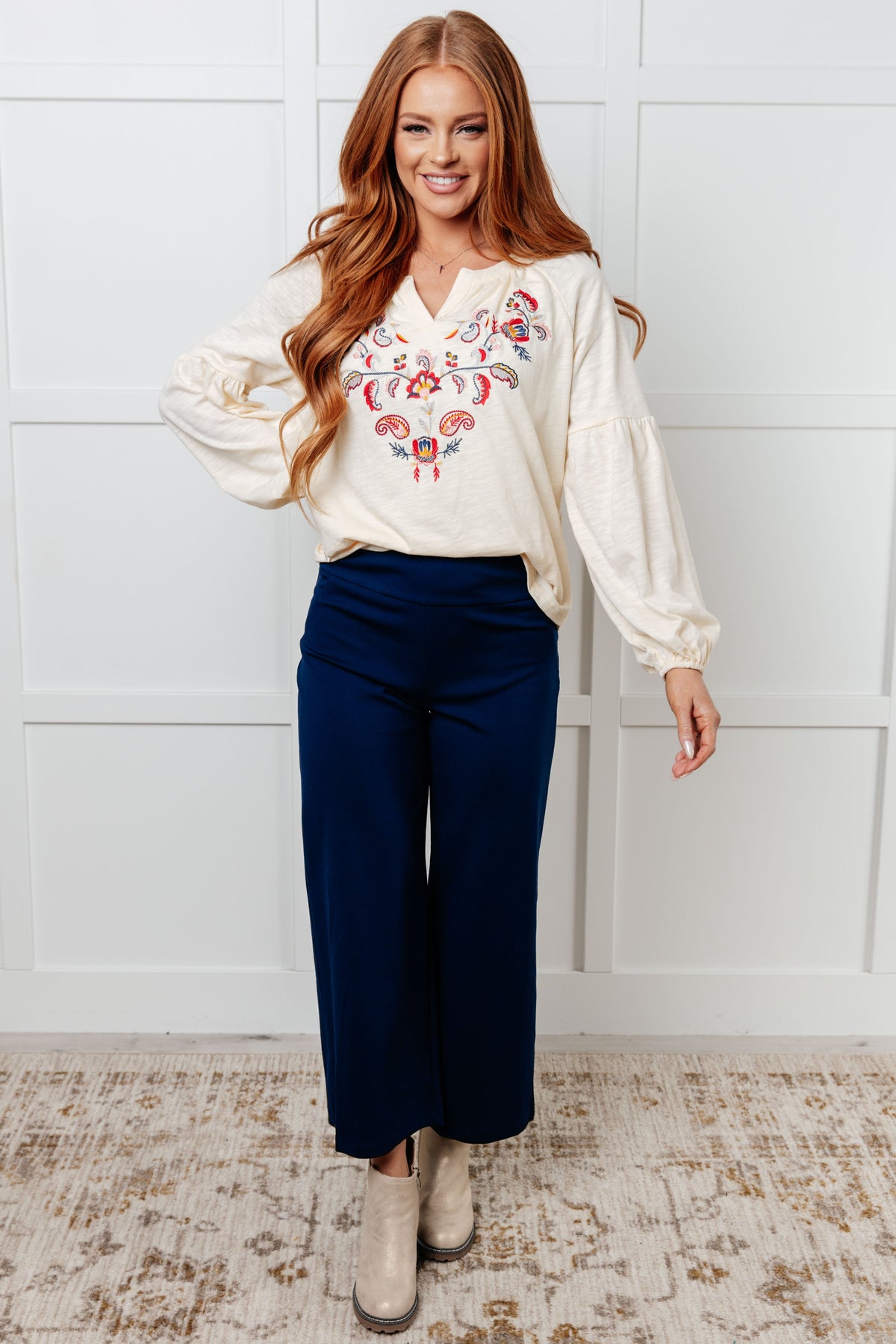 Hazel Blues® |  More Than You Would Think Embroidered Blouse