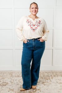 Hazel Blues® |  More Than You Would Think Embroidered Blouse