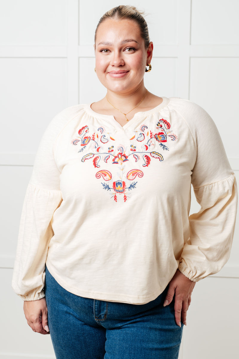 Hazel Blues® |  More Than You Would Think Embroidered Blouse