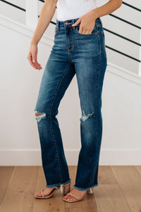 Hazel Blues® |  Morgan High Rise Distressed Straight Jeans