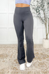 Hazel Blues® |  Motion Mastery Flared Yoga Pants in Titanium