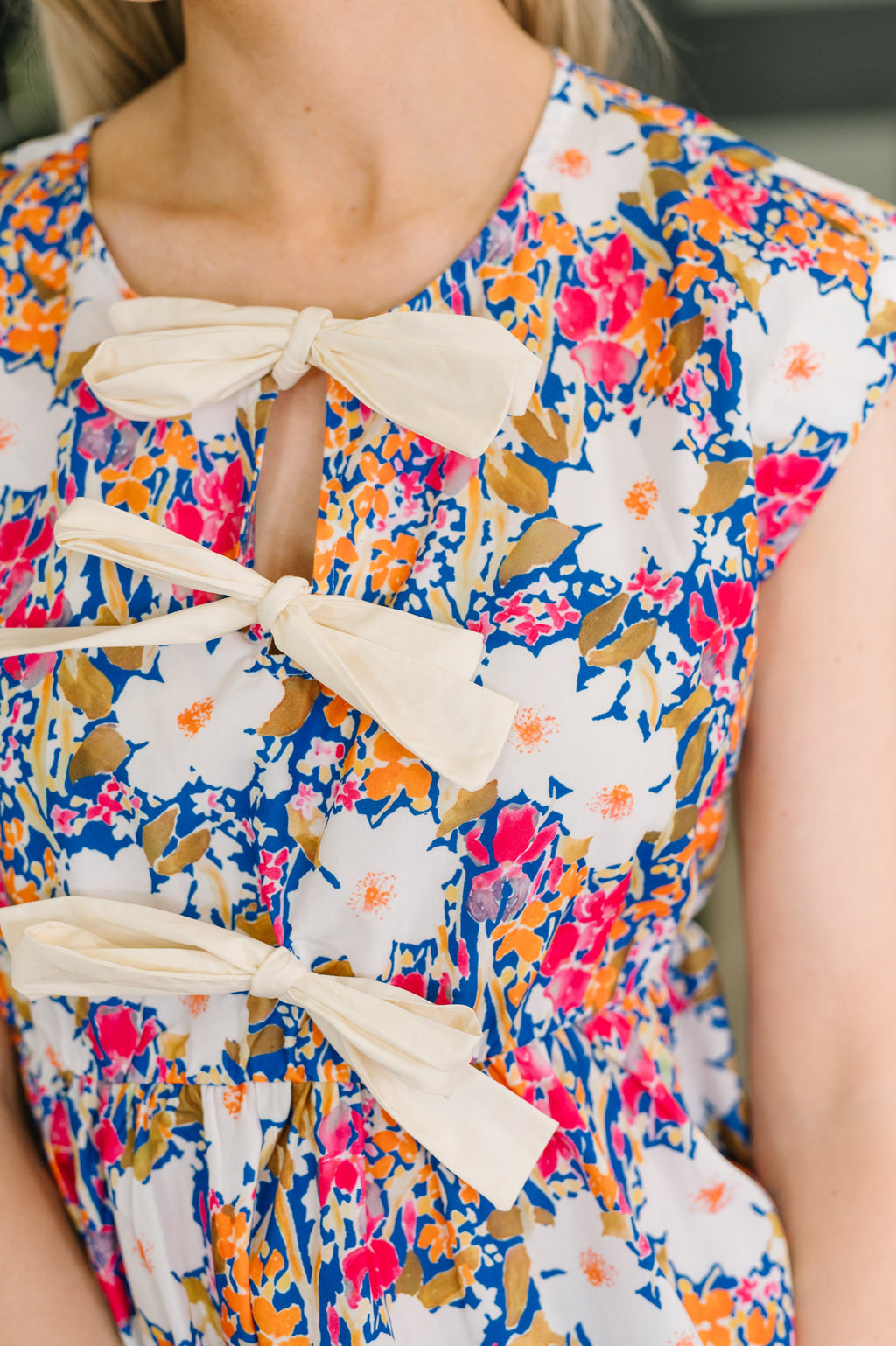 Hazel Blues® |  Mrs. Dependable Bow Detail Peplum Top