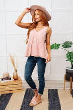 Hazel Blues® |  Never Second Best V-Neck Blouse in Peach